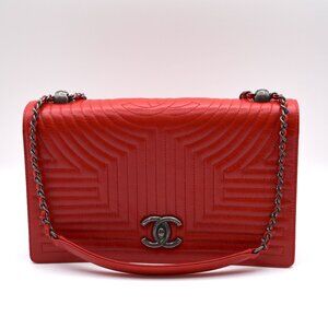 Chanel Calfskin Quilted Medium Korean Garden Flap Red